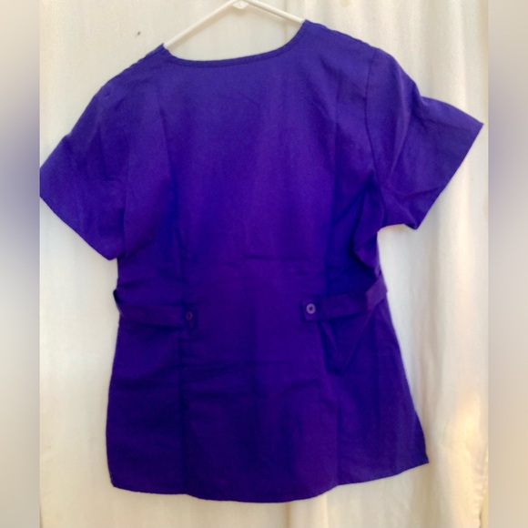 Grey's Anatomy Set of 4 Scrub Tops in Red, Purple, Teal & Maroon Size M - Picture 6 of 14